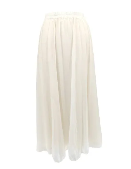 GONNA IN SETA CHIFFON E COTONE INCRESPATO "LENE"