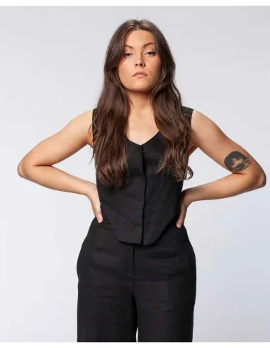 GILET IN 100% LINO "NOA"