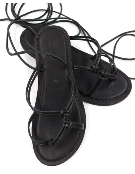 SANDALO CAPRESE A INFRADITO IN PELLE E CUOIO "DEMETRA"