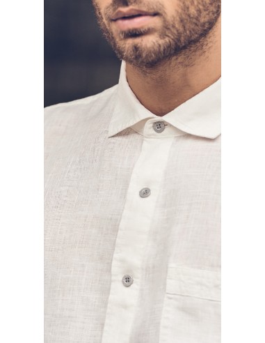 CAMICIA 100% CANAPA A MANICHE CORTE