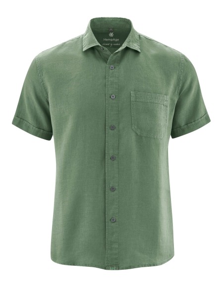 CAMICIA 100% CANAPA A MANICHE CORTE