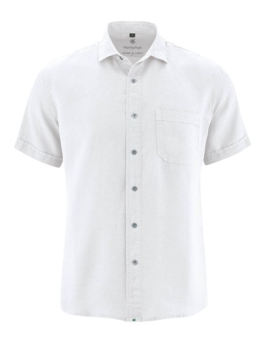 CAMICIA 100% CANAPA A MANICHE CORTE