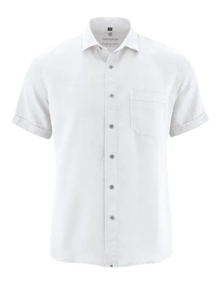 CAMICIA 100% CANAPA A MANICHE CORTE