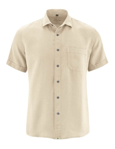 CAMICIA 100% CANAPA A MANICHE CORTE