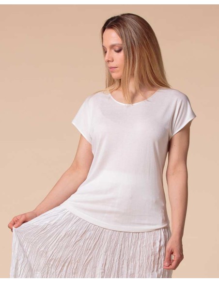 T-SHIRT CINDY IN SETA LINO E ECOVISCOSA