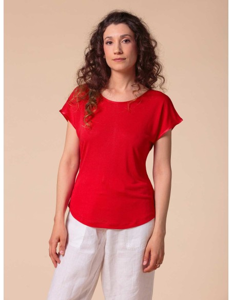 T-SHIRT CINDY IN SETA LINO E ECOVISCOSA