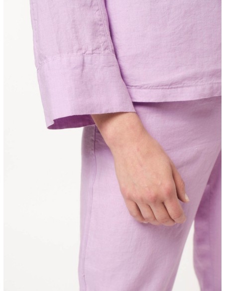 BLUSA A KIMONO IN 100% LINO BIOLOGICO