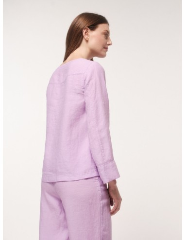 BLUSA A KIMONO IN 100% LINO BIOLOGICO
