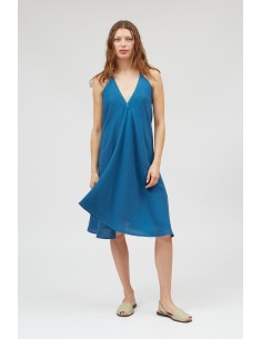 ABITO CORTO IN ECOVISCOSA E LINO MULTIPOSIZIONE "DAPHNE"...