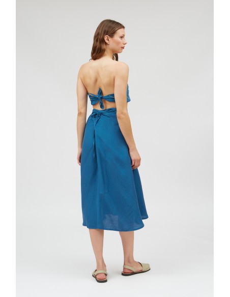 ABITO CORTO IN ECOVISCOSA E LINO MULTIPOSIZIONE "DAPHNE"