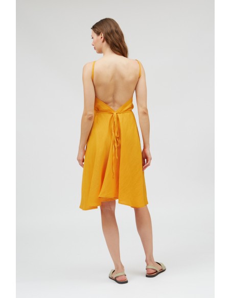 ABITO CORTO IN ECOVISCOSA E LINO MULTIPOSIZIONE "DAPHNE"