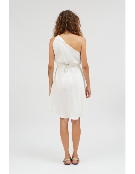 ABITO CORTO IN ECOVISCOSA E LINO MULTIPOSIZIONE "DAPHNE"