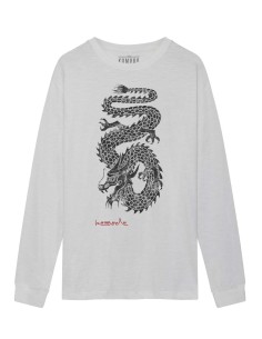 T-SHIRT UOMO IN COTONE BIOLOGICO "DRAGON" - BIANCO