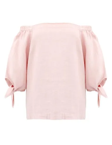 BLUSA CON SPALLE SCESE IN 100% LINO "AGNETA"