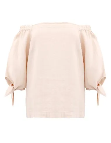 BLUSA CON SPALLE SCESE IN 100% LINO "AGNETA"