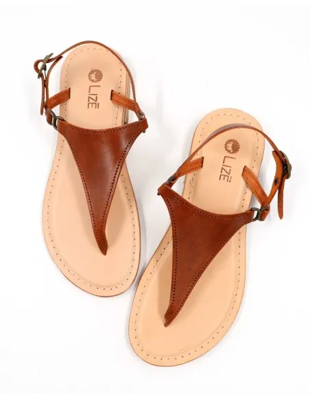 SANDALI CAPRESI IN PELLE E CUOIO "VENERE"
