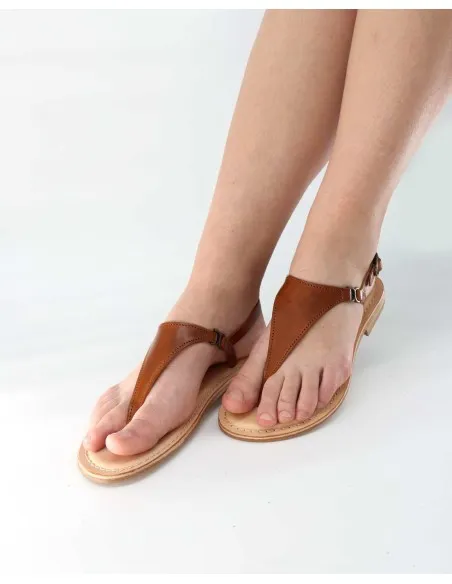 SANDALI CAPRESI IN PELLE E CUOIO "VENERE"