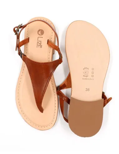 SANDALI CAPRESI IN PELLE E CUOIO "VENERE"