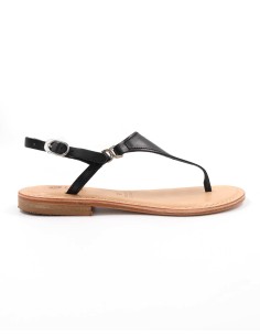SANDALI CAPRESI IN PELLE E CUOIO "VENERE" - NERO 2