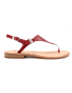 SANDALI CAPRESI IN PELLE E CUOIO "VENERE" - ROSSO 2