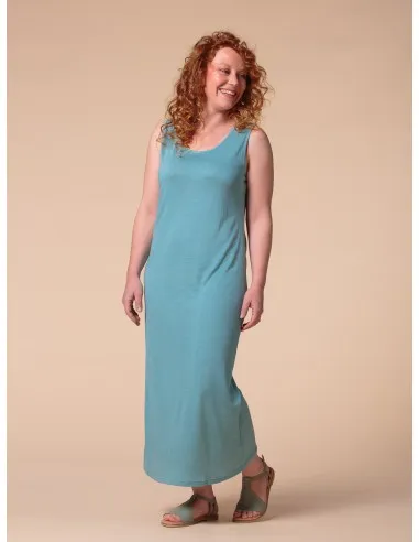ABITO LUNGO IN SETA LINO E ECOVISCOSA "CINDY"