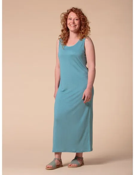 ABITO LUNGO IN SETA LINO E ECOVISCOSA "CINDY"