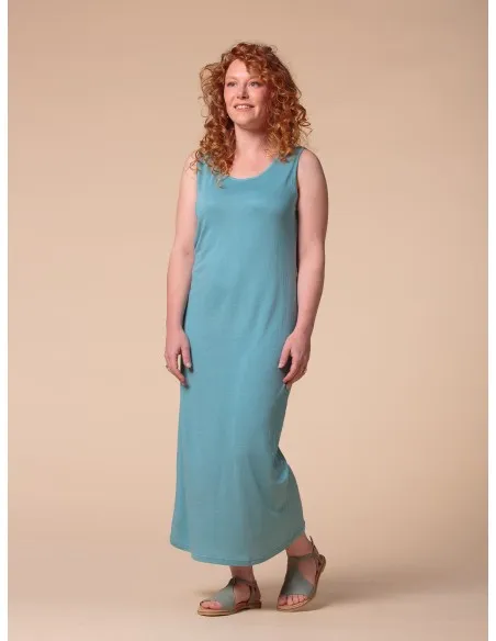 ABITO LUNGO IN SETA LINO E ECOVISCOSA "CINDY"