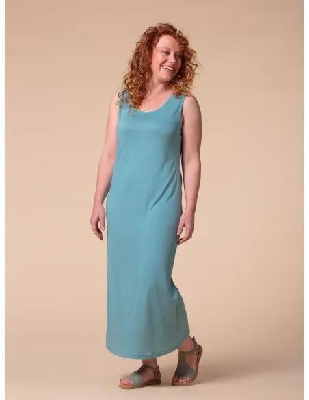 ABITO LUNGO IN SETA LINO E ECOVISCOSA "CINDY"