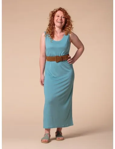 ABITO LUNGO IN SETA LINO E ECOVISCOSA "CINDY"