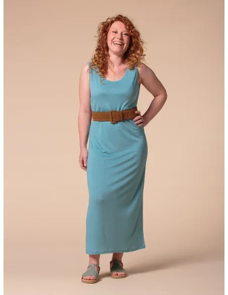 ABITO LUNGO IN SETA LINO E ECOVISCOSA "CINDY"