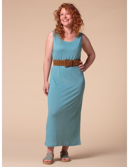 ABITO LUNGO IN SETA LINO E ECOVISCOSA "CINDY"