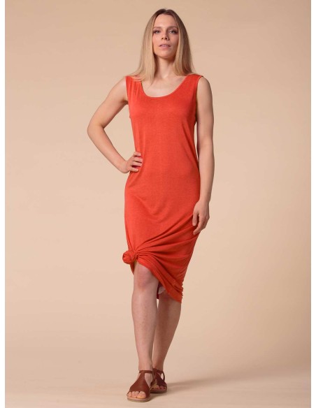 ABITO LUNGO IN SETA LINO E ECOVISCOSA "CINDY"