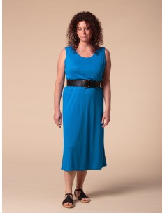 ABITO LUNGO IN SETA LINO E ECOVISCOSA "CINDY" - BLUETTE 2