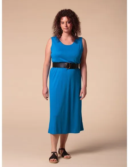 ABITO LUNGO IN SETA LINO E ECOVISCOSA "CINDY"