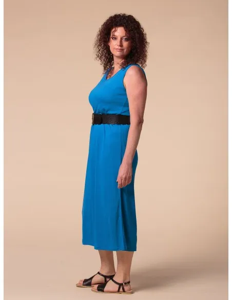 ABITO LUNGO IN SETA LINO E ECOVISCOSA "CINDY"