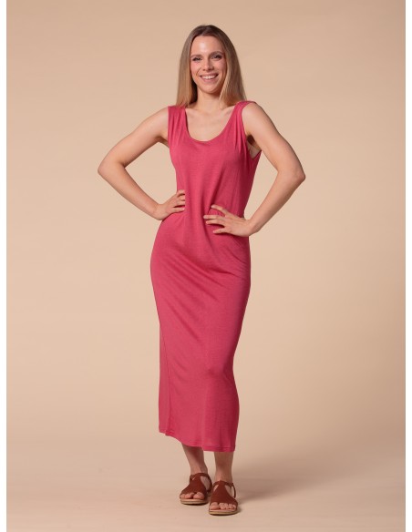 ABITO LUNGO IN SETA LINO E ECOVISCOSA "CINDY"