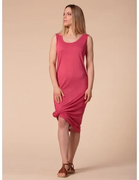 ABITO LUNGO IN SETA LINO E ECOVISCOSA "CINDY"