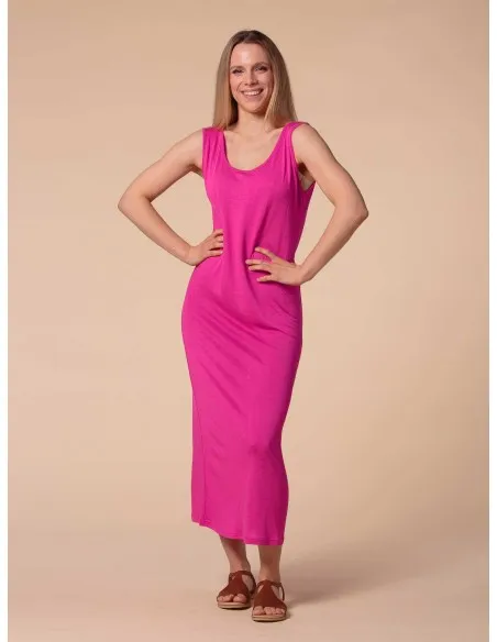 ABITO LUNGO IN SETA LINO E ECOVISCOSA "CINDY"