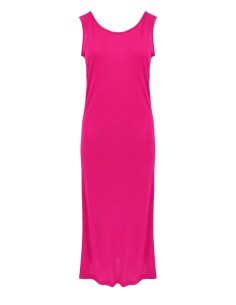 ABITO LUNGO IN SETA LINO E ECOVISCOSA "CINDY" - FUXIA 2