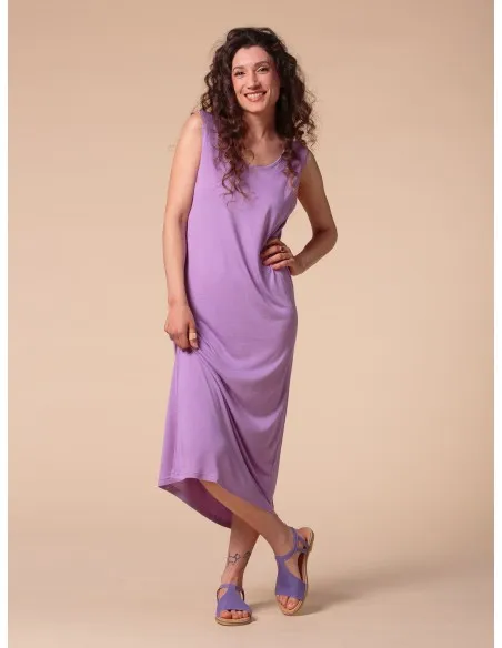 ABITO LUNGO IN SETA LINO E ECOVISCOSA "CINDY"