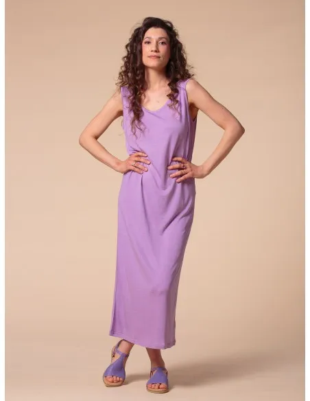 ABITO LUNGO IN SETA LINO E ECOVISCOSA "CINDY"