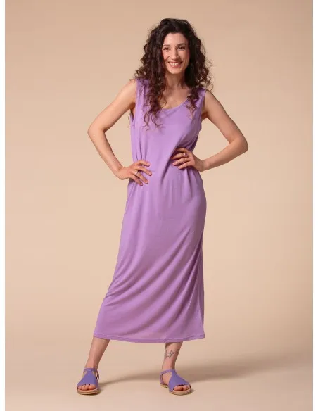 ABITO LUNGO IN SETA LINO E ECOVISCOSA "CINDY"