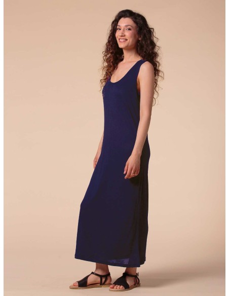 ABITO LUNGO IN SETA LINO E ECOVISCOSA "CINDY"