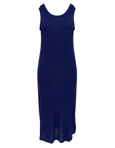 ABITO LUNGO IN SETA LINO E ECOVISCOSA "CINDY" - NAVY 2