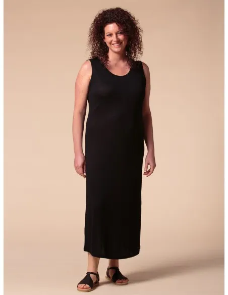 ABITO LUNGO IN SETA LINO E ECOVISCOSA "CINDY"