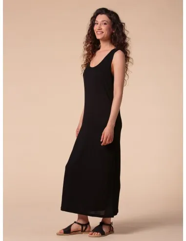 ABITO LUNGO IN SETA LINO E ECOVISCOSA "CINDY"