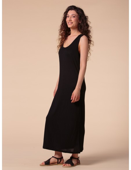 ABITO LUNGO IN SETA LINO E ECOVISCOSA "CINDY"