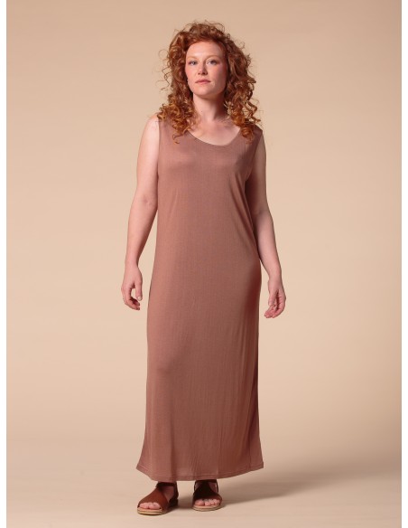 ABITO LUNGO IN SETA LINO E ECOVISCOSA "CINDY"