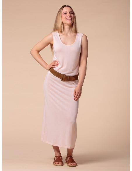 ABITO LUNGO IN SETA LINO E ECOVISCOSA "CINDY"