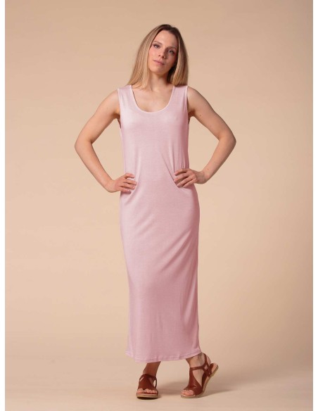 ABITO LUNGO IN SETA LINO E ECOVISCOSA "CINDY"